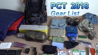 PCT 2018 Thru Hike Gear List