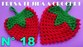 FRESA 4 CON HOJAS A CROCHET MANUALIDADES TEJIDAS PARA EL HOGAR