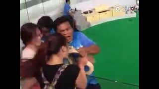 Snake biting a girl's ,nose and mouth..while kissing...