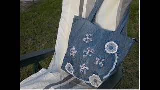 Сумка из старых джинсов просто и быстро.Выкройка.Pattern
