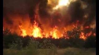 Wild Fire raging in Voronezh, Russia