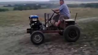 самодельный минитрактор с уаза (мотор з мотоблока) homemade tractor for a friend