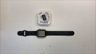 Наклеивание защитного 3D стекла Apple Watch 42