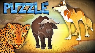 Интересные ПАЗЛЫ для Детей - Дикие ЖИВОТНЫЕ на Лугу #game