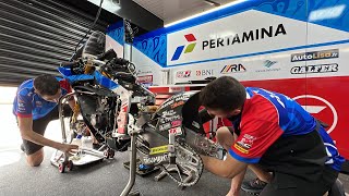 CANGGIH‼️ISI JEROAN MOTOR BALAP MOTO2 DI SIRKUIT PERTAMINA MANDALIKA