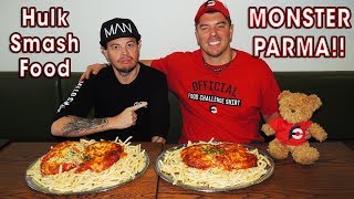 Monster Chicken Parma Challenge w/ HulkSmashFood!!