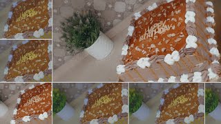 تزيين كيكه مربعه بالكاكاو والتوفي