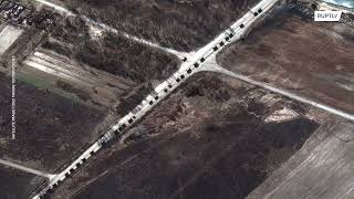 Russian military convoys seen north of Kiev and in southern Belarus *STILLS*