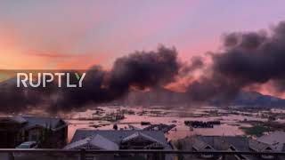 Canada: Smoke billows from Abbotsford vehicle lot as evacuations continue
