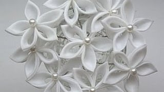 Шпильки-канзаши мастер класс. Stud-kanzashi master class