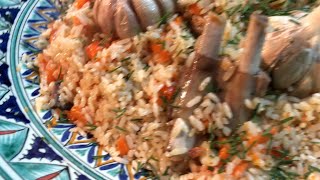 Плов из баранины на костре в казане.