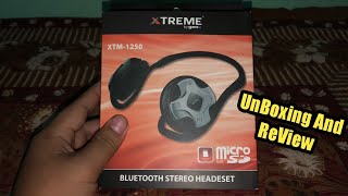 Xtreme(Xtm-1250)Bluetooth headset With mic and MicroSlot  Unboxing And Review?