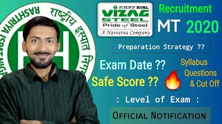 VIZAG STEEL MT 2020 ? Safe Score ? Exam Date ? Syllabus ? Level of Exam ? Strategy to CRACK it ?