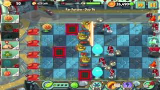 Plants vs Zombies 2: Far Future Day 14 Walkthrough