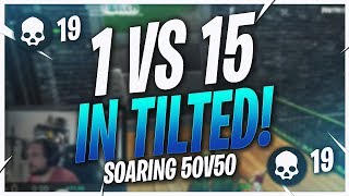 1 VERSUS 15 IN TILTED TOWERS! SOARING 50s SOLO DROP (Fortnite 50v50 Full Match)