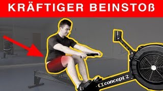 BEINE SPÜREN für einen KRÄFTIGEN BEINSTOß auf dem RUDERGERÄT