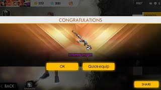 Dragon Ak Free Fire Permanent Gun Skin in Only 10 Crates With Live Proof