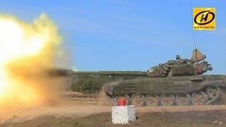 Белорусские танки, штатная стрельба, полигон, видео