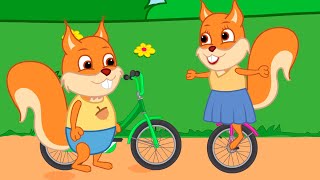 Famille d'Écureuil - Gardez votre équilibre sur un Monocycle Animé 2023 en Français