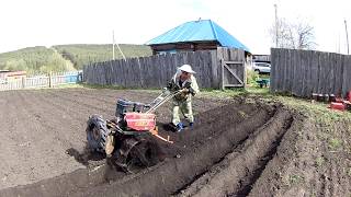 ???Супер вспашка мотоблоком ?Каскад. Посадка картошки?.