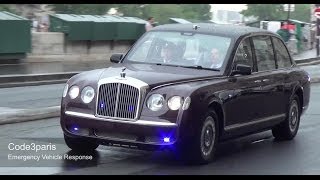 Motorcade Queen of England, President of France -- Paris