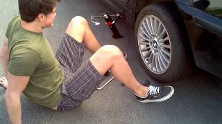 Spoiled Rich Kid Trying to Change BMW Tire