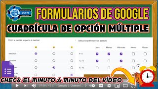Preguntas con cuadrículas de opción múltiple y casillas de verificación en formularios de Google