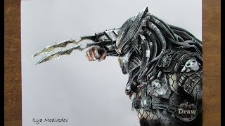 Рисунок хищника - How to draw Predator (timelapse)