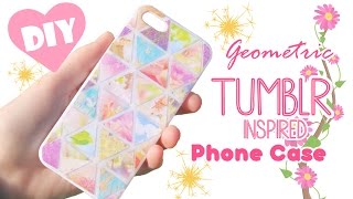 DIY Geometric Tumblr Inspired Resin Phone Case Tutorial