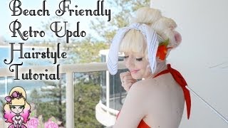 Beach Friendly Retro Updo Hairstyle Tutorial - Violet LeBeaux