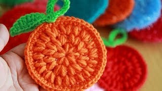 Crochet knitted orange sponges 코바늘뜨기 수세미 도안 오렌지수세미뜨기 도입