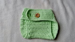 Crochet Diaper Cover for Newborn Babies with subtitles by BerlinCrochet Part 1