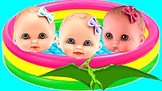 Куклы Пупсики Малыши купаются в Бассейне мультик с игрушками Видео с куклами для девочек