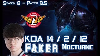SKT T1 Faker NOCTURNE vs ZAC Jungle - Patch 8.5 KR Ranked