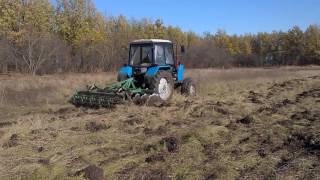дисковое лущение целинной дернины агрегатом МТЗ 82 + АГ 2,4