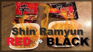 Spicy Shin Ramyun Red vs Black!!! The Ultimate Ramen Noodle Battle | WHATS THE DIFFERENCE? |
