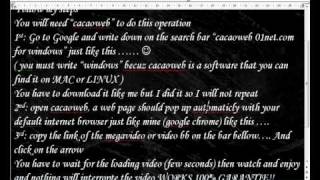 How to watch megavideo and video bb without limites using cacaoweb