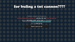 HYPIXEL FALSE BAN ME!!!! I built a TNT cannon!!! (watchdog cheat detection)