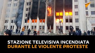 #Kazakistan: stazione televisiva incendiata durante le violente proteste