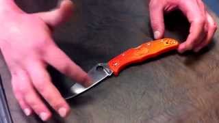 Обзор ножа Spyderco Endura C10FPOR flat ground orange VG 10 рукоять FRN