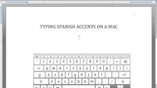 How to add Spanish accents on a Mac
