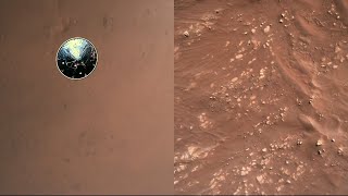 Perseverance landing (On-board camera view)