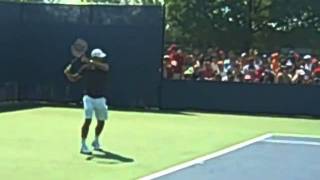 Roger Federer on the Practice Courts at the Western & Southern Open