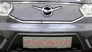 Защита радиатора УАЗ Патриот (I рестайлинг 3) 2016-н.в. (Хром) - strelka11.ru