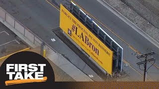 First Take reacts to fan billboards recruiting LeBron James to Lakers | First Take | ESPN