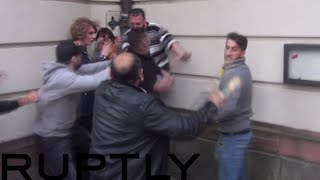 Turks vs Kurds in brutal Frankfurt street-fight: Knives & bottles brandished