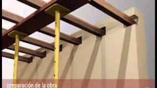 Refuerzo de acero con viga de madera