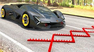 Spike Strip Multi-Vehicle Pileup Crashes #23 - BeamNG Drive Satisfying Crashes