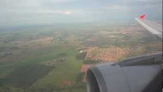Aproximação e Pouso em Goiânia / Approach and Landing at Goiania Airport TAM Airbus A320