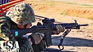 陸上自衛隊アメリカ演習 81mm迫撃砲･89式小銃 長距離実弾射撃 - Japanese Soldiers US Exercises (81mm Mortar, Type 89 Rifle)